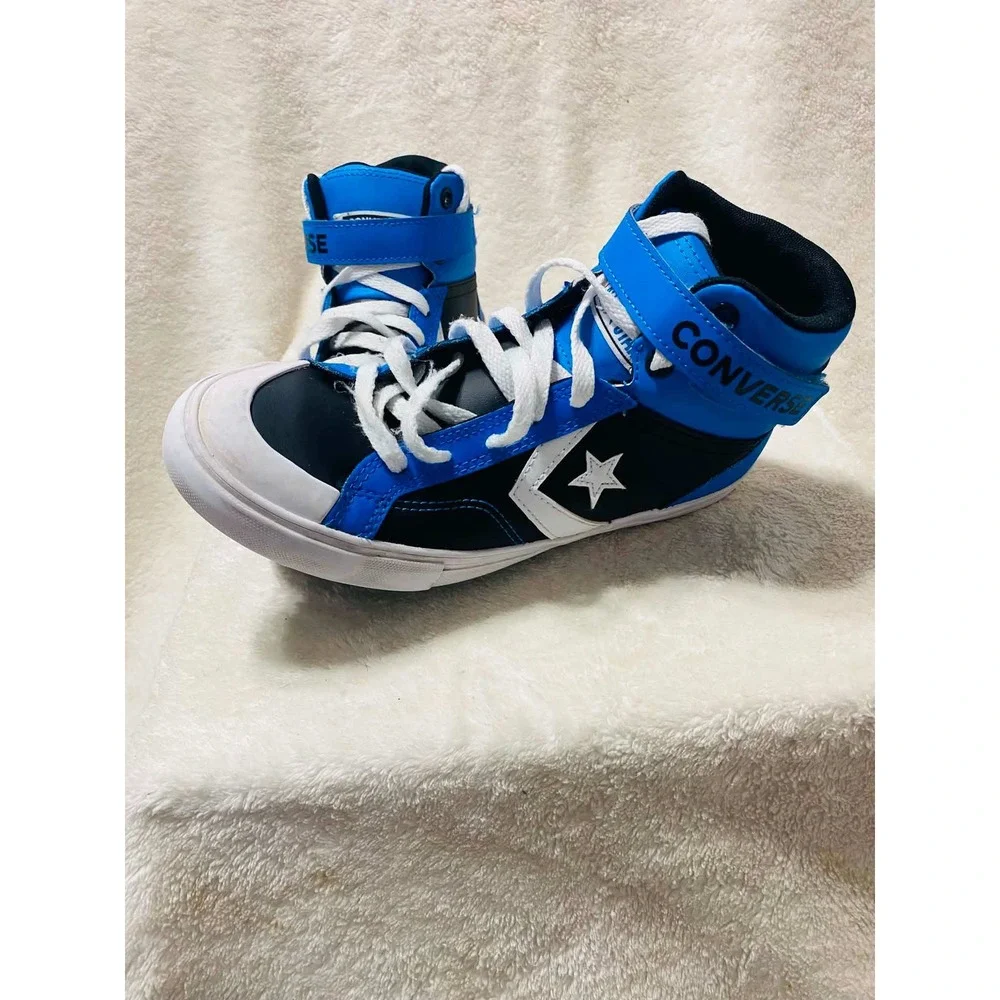 Converse Pro Blaze Strap High Top Blue Black White Kids Shoes A06389C Size 4.5Y